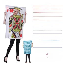loween Adult Poker Costume Red 7 Spades Performance Funny Par King Queen Red Heart a ow Stage Costume Ladies Faion