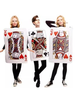 loween Adult Poker Costume Red 7 Spades Performance Funny Par King Queen Red Heart a ow Stage Costume Ladies Faion