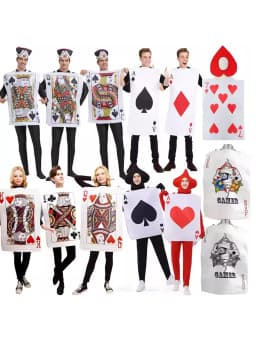 loween Adult Poker Costume Red 7 Spades Performance Funny Par King Queen Red Heart a ow Stage Costume Ladies Faion