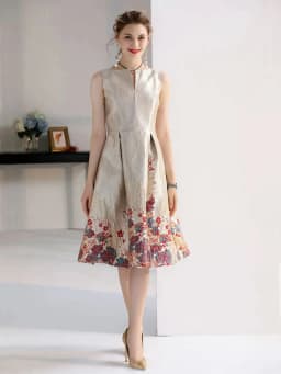 DEVCHATA Luxury Women Fashion High Quality Jacquard A Line Ball Gown Sleeveless Summer Casual Clothing Midi Femme Party Dressses