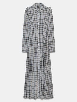 Elegant Vintage Plaid Long Sleeve Shirt Dress New Arrival Women's Fashion Spring Collection 18-25 Years Olds 2026 Spring