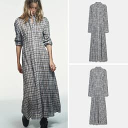 Elegant Vintage Plaid Long Sleeve Shirt Dress New Arrival Women's Fashion Spring Collection 18-25 Years Olds 2026 Spring