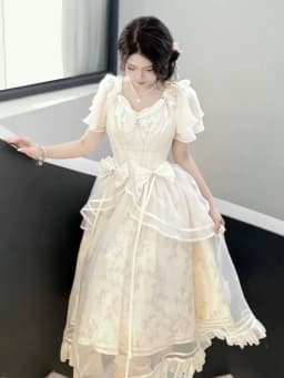 Forest Style Sweet Vintage Bow Design Dress Women Slim Fit A-Line Long Dress French Elegant Fairy Princess Prom Clothing 2025