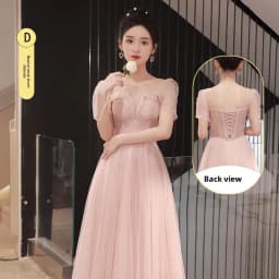 Pink Maidservant Dress Women's New 2025 Summer Fairy Tale Sister Group Gown Skirt High Quality Small Size Casual Wear