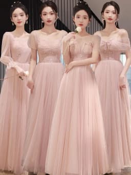 Pink Maidservant Dress Women's New 2025 Summer Fairy Tale Sister Group Gown Skirt High Quality Small Size Casual Wear