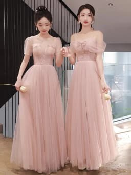 Pink Maidservant Dress Women's New 2025 Summer Fairy Tale Sister Group Gown Skirt High Quality Small Size Casual Wear