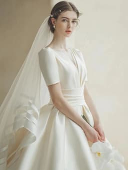 White V-Neck Wedding Dress 2026 New Style Bridal Gown Princess Skirt Lightweight Processional Outbound Gown Handmade Flowers