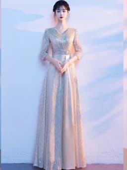 Elegant Long Women's Performance Outfit for Chorus Competitions Hostess Director Conducting Ceremony Formal Dress