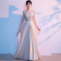 Elegant Long Women's Performance Outfit for Chorus Competitions Hostess Director Conducting Ceremony Formal Dress