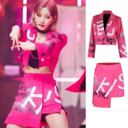 Kpop Female Group Performance Outfit Short Stage Slimming Set Rose Red Jazz Performance Costume New Arrival Spring 2025
