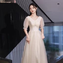 Champagne Color Maids of Dresses 2024 New Summer High Waist A-Line Skirt Long Evening Gowns Women's Fashion Sweet Style
