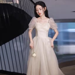 Champagne Color Maids of Dresses 2024 New Summer High Waist A-Line Skirt Long Evening Gowns Women's Fashion Sweet Style