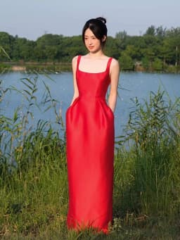 Lautaro Spring Summer Autumn Praty Birthday Evening Dresses Woman Elegant Luxury Red Prom Spaghetti Strap Satin Maxi Dress 2025