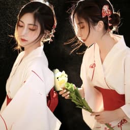 Traditional Kimono Bathrobe Photography Costume Improved Design Summer 2025 Polyester Fabric Female Ethnic Wear Stage Costume