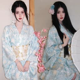 Traditional Kimono Bathrobe Photography Costume Improved Design Summer 2025 Polyester Fabric Female Ethnic Wear Stage Costume