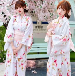 Traditional Kimono Bathrobe Photography Costume Improved Design Summer 2025 Polyester Fabric Female Ethnic Wear Stage Costume