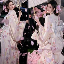 Traditional Kimono Bathrobe Photography Costume Improved Design Summer 2025 Polyester Fabric Female Ethnic Wear Stage Costume