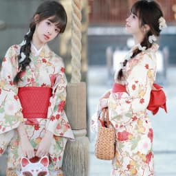Traditional Kimono Bathrobe Photography Costume Improved Design Summer 2025 Polyester Fabric Female Ethnic Wear Stage Costume
