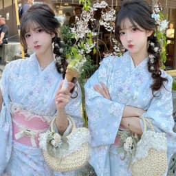 Traditional Kimono Bathrobe Photography Costume Improved Design Summer 2025 Polyester Fabric Female Ethnic Wear Stage Costume