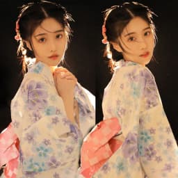 Traditional Kimono Bathrobe Photography Costume Improved Design Summer 2025 Polyester Fabric Female Ethnic Wear Stage Costume