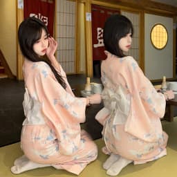 Traditional Kimono Bathrobe Photography Costume Improved Design Summer 2025 Polyester Fabric Female Ethnic Wear Stage Costume