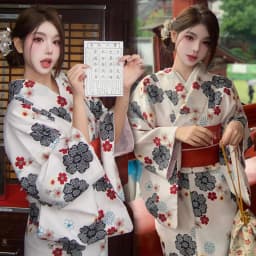 Traditional Kimono Bathrobe Photography Costume Improved Design Summer 2025 Polyester Fabric Female Ethnic Wear Stage Costume