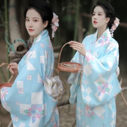 Traditional Kimono Bathrobe Photography Costume Improved Design Summer 2025 Polyester Fabric Female Ethnic Wear Stage Costume