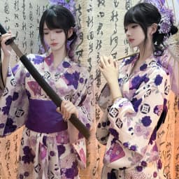 Traditional Kimono Bathrobe Photography Costume Improved Design Summer 2025 Polyester Fabric Female Ethnic Wear Stage Costume