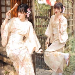 Traditional Kimono Bathrobe Photography Costume Improved Design Summer 2025 Polyester Fabric Female Ethnic Wear Stage Costume