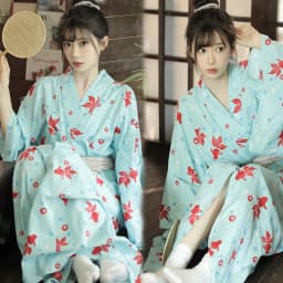 Traditional Kimono Bathrobe Photography Costume Improved Design Summer 2025 Polyester Fabric Female Ethnic Wear Stage Costume