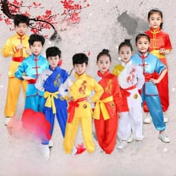 Children's Martial Arts Performance Costume Kung Fu Show Outfit Boys Girls Traditional Style Practice Clothes Polyester Fabric