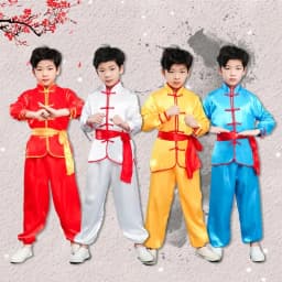 Children's Martial Arts Performance Costume Kung Fu Show Outfit Boys Girls Traditional Style Practice Clothes Polyester Fabric