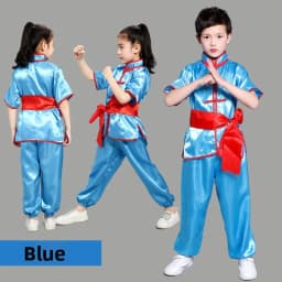 Children's Martial Arts Performance Costume Kung Fu Show Outfit Boys Girls Traditional Style Practice Clothes Polyester Fabric