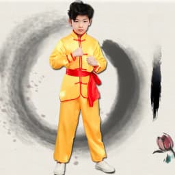 Children's Martial Arts Performance Costume Kung Fu Show Outfit Boys Girls Traditional Style Practice Clothes Polyester Fabric