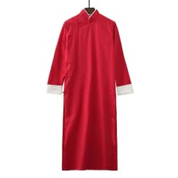 Men's Long Shirt Qing Dynasty Style Stand-up Collar Clothing Traditional Chinese Opera Performance Costume National Stage Wear