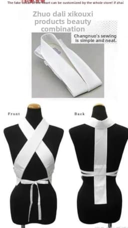Afashion Japanese Kimono Set with Triple Bule Chest Strap Obi Belt And Board Muscle Wear Accories Cotton Traditional Costume