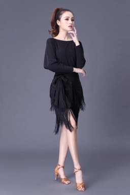 Women's Latin Dance Clothing Slim Fit Short Sleeve Practice Suit High Waist Skirt Flounce Short Dress Fashionable Dancewear