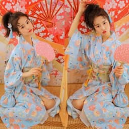 New Arrival Kimono Style Girl's Dress Firework Exterior Photography Portrait Selfie Studio Clothing Polyester Fabric