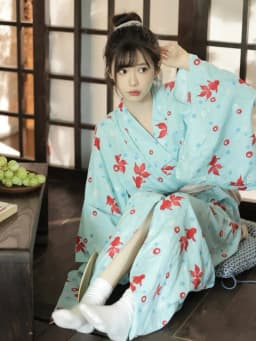 New Arrival Kimono Style Girl's Dress Firework Exterior Photography Portrait Selfie Studio Clothing Polyester Fabric