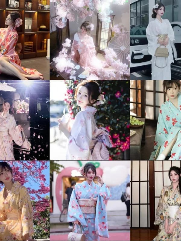 New Arrival Kimono Style Girl's Dress Firework Exterior Photography Portrait Selfie Studio Clothing Polyester Fabric