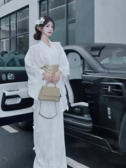 New Arrival Kimono Style Girl's Dress Firework Exterior Photography Portrait Selfie Studio Clothing Polyester Fabric