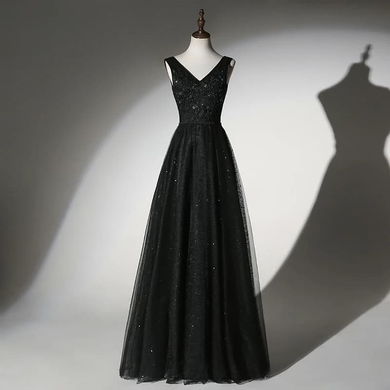 Black Long Evening Gown 2026 New plus Size Slimming Ball Performance Hostess Celebrity Floor-Length Dress