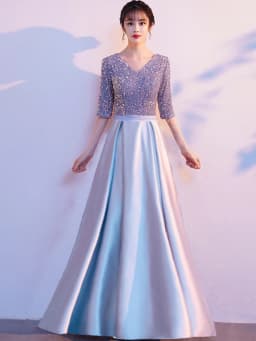 New Women's Long Skirt Performance Costume Red Song Competition Host Slimming Stage Performance Outfit Chorus Show Ensemble