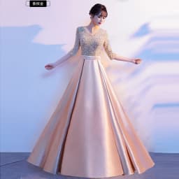 New Women's Long Skirt Performance Costume Red Song Competition Host Slimming Stage Performance Outfit Chorus Show Ensemble