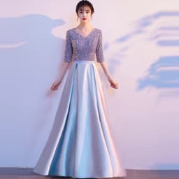 New Women's Long Skirt Performance Costume Red Song Competition Host Slimming Stage Performance Outfit Chorus Show Ensemble