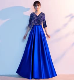 New Women's Long Skirt Performance Costume Red Song Competition Host Slimming Stage Performance Outfit Chorus Show Ensemble