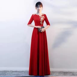 Adult Women's Long Skirt Velvet Performance Costume Gold Red Stage Chorus Conducting Dress Summer New Style Sparkling Sequin