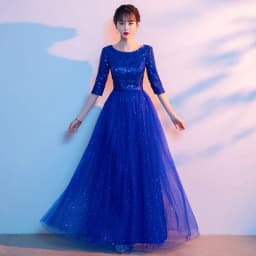 Adult Women's Long Skirt Velvet Performance Costume Gold Red Stage Chorus Conducting Dress Summer New Style Sparkling Sequin