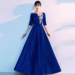 Adult Women's Long Skirt Velvet Performance Costume Gold Red Stage Chorus Conducting Dress Summer New Style Sparkling Sequin