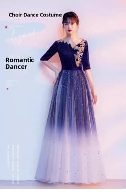 Adult Women's Long Skirt Velvet Performance Costume Gold Red Stage Chorus Conducting Dress Summer New Style Sparkling Sequin